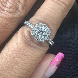 Certified Exquisite Moissanite Diamond  Ring Stirling Stamped s 925